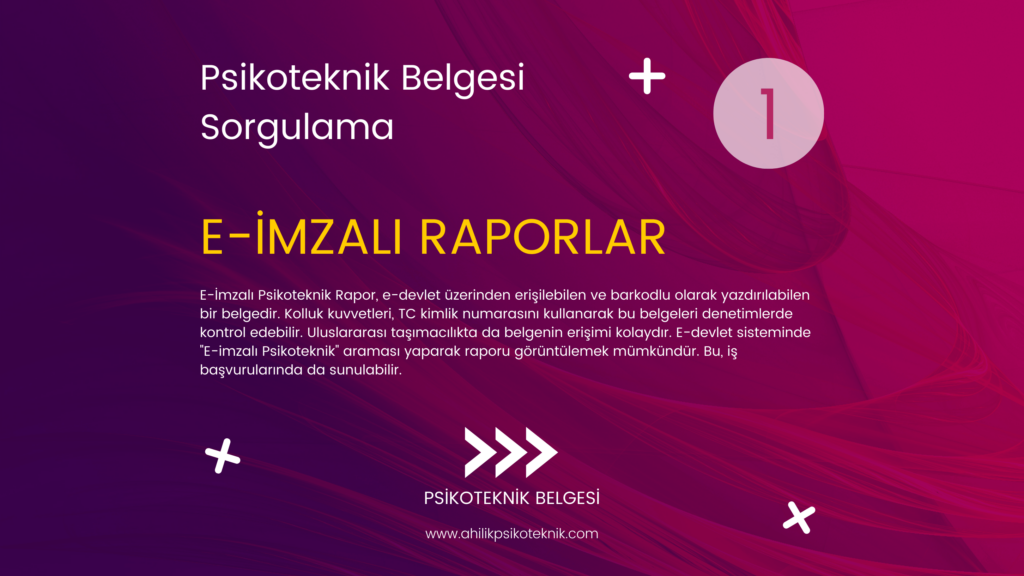e-İmzalı Psikoteknik Değerlendirme Raporları Sorgulama